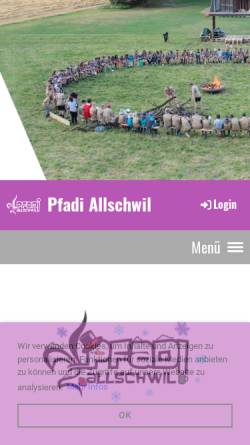 Vorschau der mobilen Webseite www.pfadiallschwil.ch, Pfadfinder Allschwil