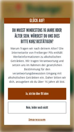 Vorschau der mobilen Webseite www.freiberger-pils.de, Freiberger Brauhaus AG