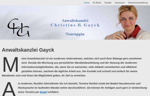 Vorschau von gayck.de, Christine H. Gayck