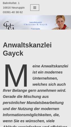 Vorschau der mobilen Webseite gayck.de, Christine H. Gayck