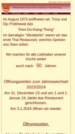 Vorschau der mobilen Webseite www.thai-restaurant-kien-du-berlin.de, Kien-du