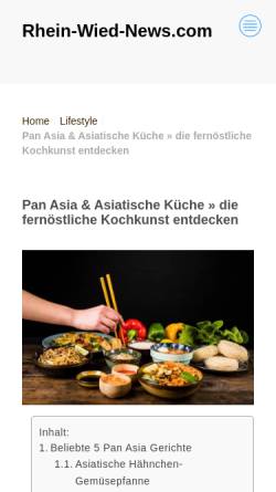Vorschau der mobilen Webseite www.panasia.de, Restaurant Pan Asia