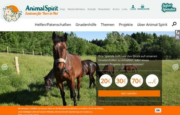 Vorschau von www.animal-spirit.at, Animal Spirit - Zentrum für Tiere in Not