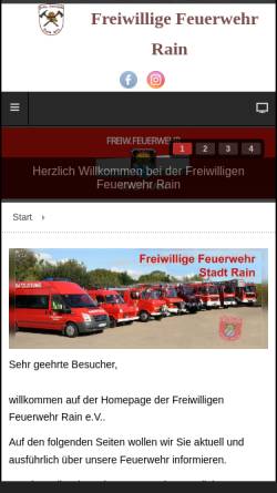 Vorschau der mobilen Webseite www.ff-rain.de, Freiwillige Feuerwehr Rain