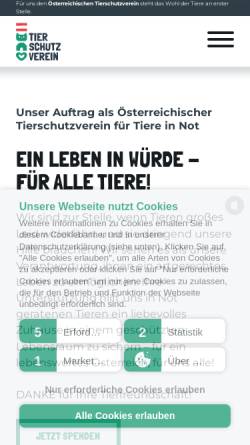 Vorschau der mobilen Webseite www.tierschutzverein.at, Österreichischer Tierschutzverein