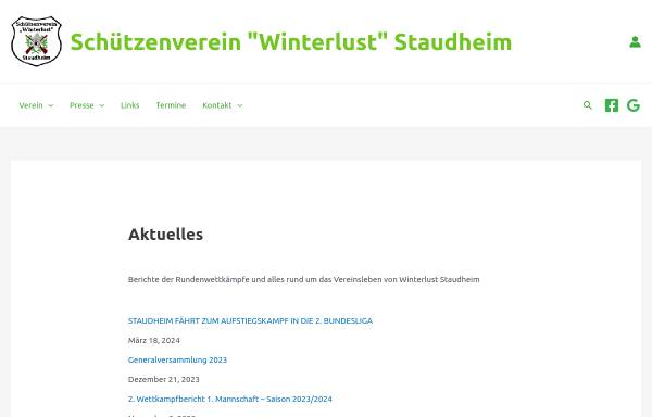 Vorschau von www.winterlust-staudheim.de, Schützenverein Winterlust Staudheim e.V.