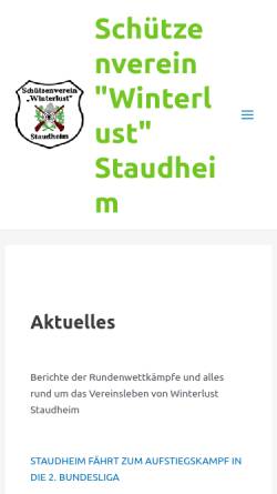 Vorschau der mobilen Webseite www.winterlust-staudheim.de, Schützenverein Winterlust Staudheim e.V.