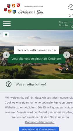 Vorschau der mobilen Webseite vg-oettingen.de, Verwaltungsgemeinschaft Oettingen i.Bay.