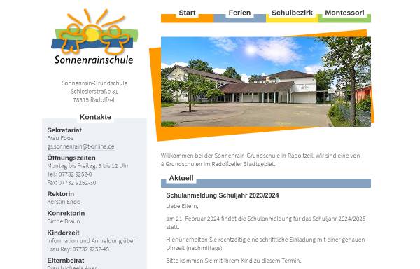 Vorschau von www.sonnenrainschule.de, Sonnenrain-Grundschule Radolfzell