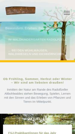 Vorschau der mobilen Webseite www.waldkindergarten-radolfzell.de, Waldkindergarten Radolfzell