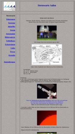 Vorschau der mobilen Webseite www.sternwarte-aalen.de, Astronomische Arbeitsgemeinschaft Aalen e.V.