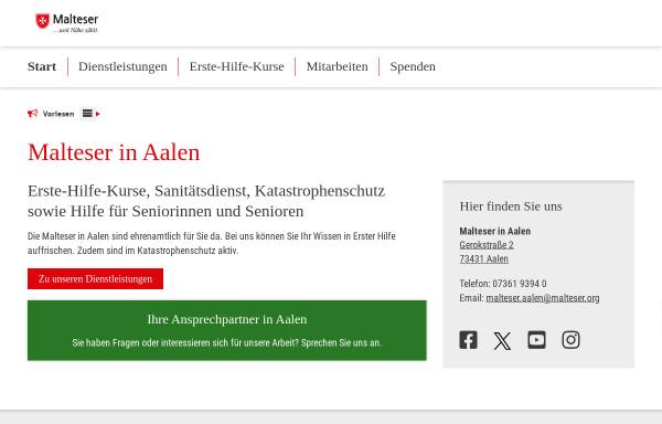 Vorschau von www.malteser-aalen.de, Malteser Hilfsdienst in Aalen