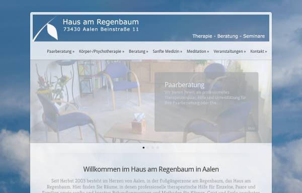 Vorschau von www.hausamregenbaum.de, Haus am Regenbaum - Praxis für Körper- und Psychotherapie