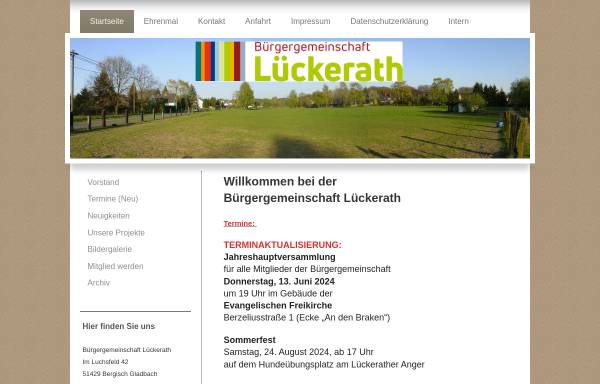 Vorschau von www.lueckerath-online.de, Bürgergemeinschaft Lückerath