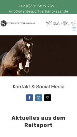 Vorschau der mobilen Webseite www.pferdesportverbandsaar.de, Pferdesportverband e.V.