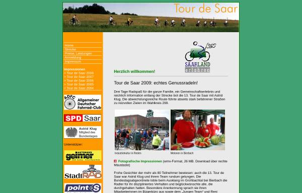 Vorschau von www.tourdesaar.spd-saar.de, Tour de Saar