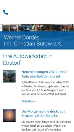 Vorschau der mobilen Webseite www.autohaus-cordes-ebstorf.de, Autohaus Cordes Ebstorf