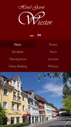 Vorschau der mobilen Webseite www.wiestor.de, Hotel Garni Wiestor
