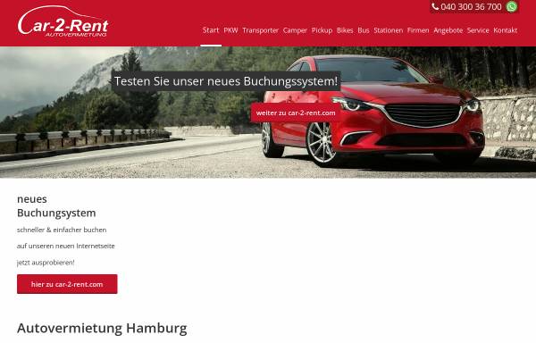 Vorschau von car-2-rent.de, Autoverleih Stellingen
