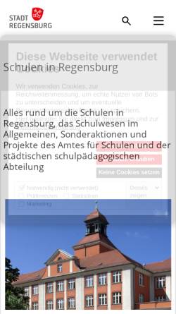 Vorschau der mobilen Webseite www.schulen.regensburg.de, Bildung Regensburg - Das Regensburger Schulnetz