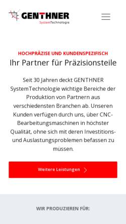 Vorschau der mobilen Webseite www.genthner.com, Genthner GmbH