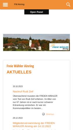 Vorschau der mobilen Webseite www.uepw-ainring.de, ÜPW Ainring