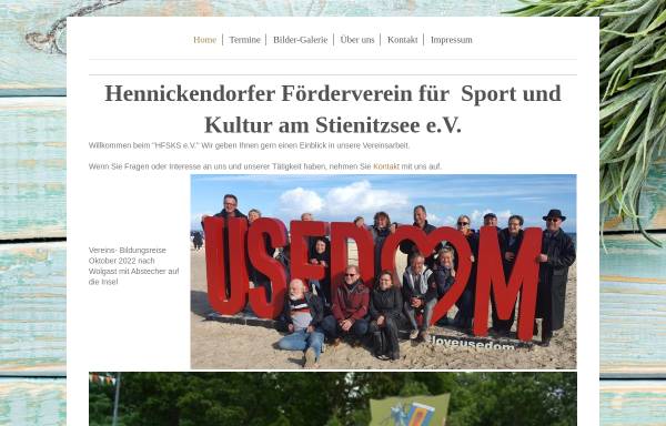 Vorschau von www.hfsks.de, Hennickendorfer Förderverein für Städtepartnerschaft, Kultur und Sport e.V.