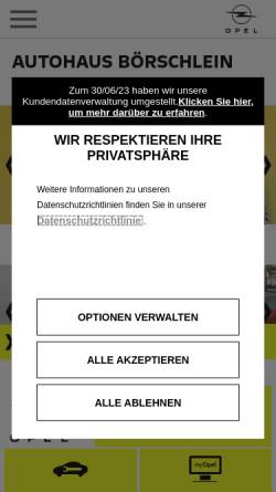 Vorschau der mobilen Webseite www.opel-boerschlein-spalt.de, Autohaus Börschlein