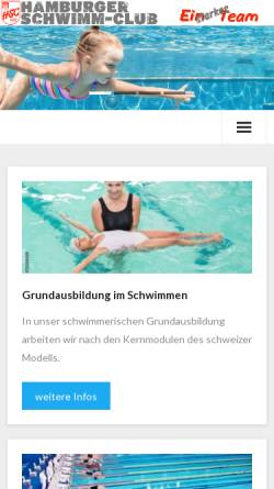 Vorschau der mobilen Webseite www.hamburgersc.de, Hamburger Schwimm-Club von 1879 e.V.