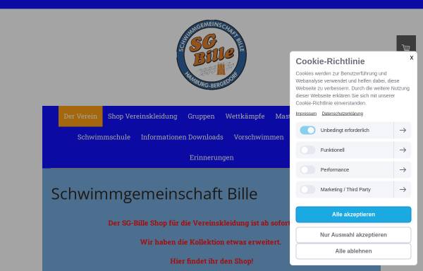 Vorschau von www.sgbille.de, Schwimmgemeinschaft Bille Hamburg