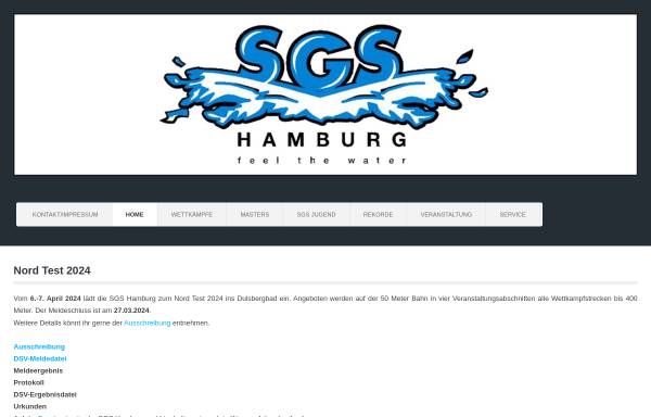 Vorschau von www.sgshamburg.de, Startgemeinschaft Schwimmen Hamburg