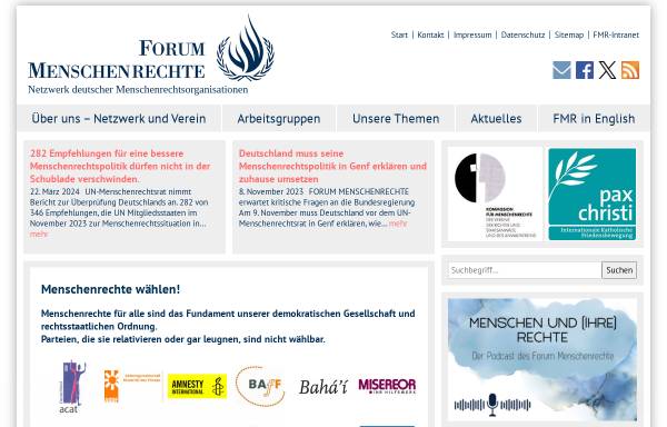 Vorschau von www.forum-menschenrechte.de, Forum Menschenrechte