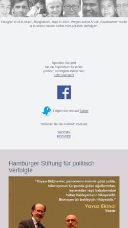 Vorschau der mobilen Webseite www.hamburger-stiftung.de, Hamburger Stiftung für politisch Verfolgte