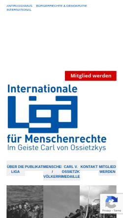 Vorschau der mobilen Webseite ilmr.de, Internationale Liga für Menschenrechte