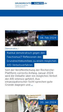 Vorschau der mobilen Webseite www.grundrechtekomitee.de, Komitee für Grundrechte und Demokratie