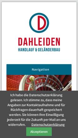 Vorschau der mobilen Webseite www.dahleiden.de, Dahleiden GmbH