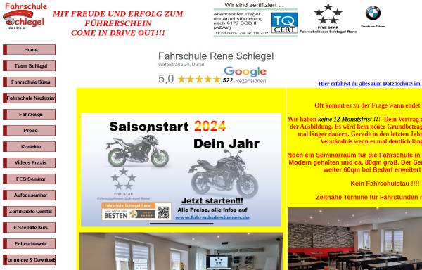 Vorschau von www.fahrschule-dueren.de, Fahrschule René Schlegel