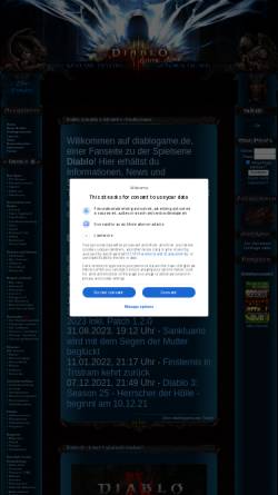 Vorschau der mobilen Webseite www.diablogame.de, DiabloGame