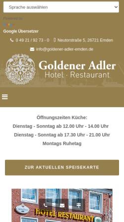 Vorschau der mobilen Webseite www.goldener-adler-emden.de, Goldener Adler
