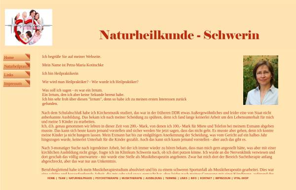 Vorschau von www.naturheilkunde-schwerin.de, Praxis für Naturheilkunde, Musik- und Psychotherapie