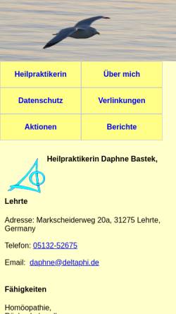 Vorschau der mobilen Webseite www.deltaphi.de, Daphne Bastek