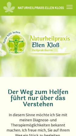 Vorschau der mobilen Webseite www.heilpraktikerin-ellen-kloss.de, Ellen Kloß