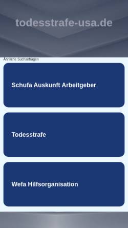 Vorschau der mobilen Webseite www.todesstrafe-usa.de, Alive - Koalition gegen die Todesstrafe e.V.