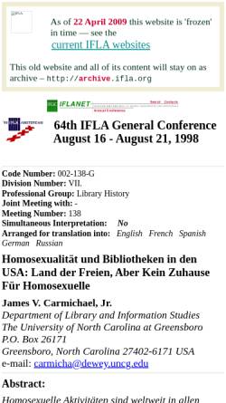 Vorschau der mobilen Webseite www.ifla.org, Department of Library and Information Studies