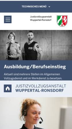 Vorschau der mobilen Webseite www.jva-wuppertal-ronsdorf.nrw.de, Informations-Portal für Wuppertal-Ronsdorf