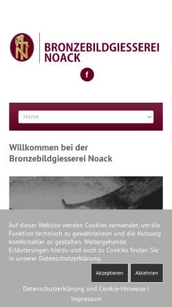Vorschau der mobilen Webseite www.bronze-noack.de, Bronzebildgießerei Noack