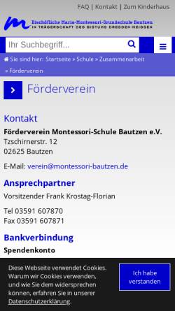 Vorschau der mobilen Webseite www.montessori-bautzen.de, Montessori in Bautzen