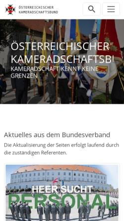 Vorschau der mobilen Webseite www.okb.at, Österreichischer Kameradschaftsbund