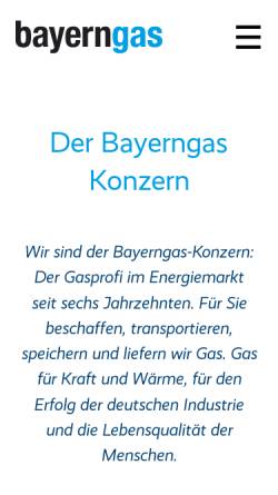 Vorschau der mobilen Webseite www.bayerngas.de, Bayerngas GmbH