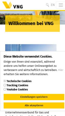 Vorschau der mobilen Webseite www.vng.de, VNG Verbundnetz Gas AG